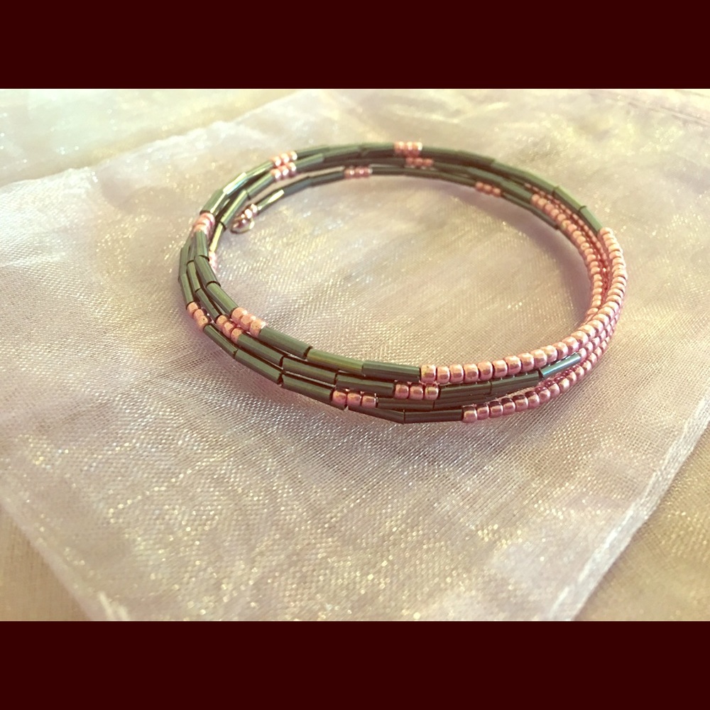 Handmade beaded wrap bracelet